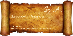 Szvoboda Amanda névjegykártya